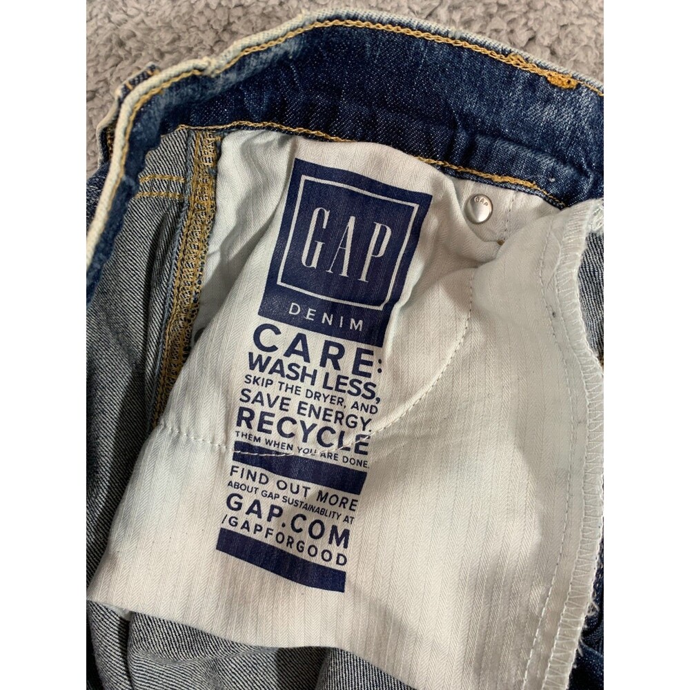 GAP Women’s Vintage Flare High Rise Unique Blue Wash Distress Jeans 30 / 10R - Picture 9 of 13